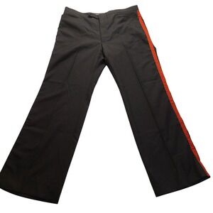 Richman Men's Black Dress Trousers Red Side Stripe Formal Uniform Pants NWOT